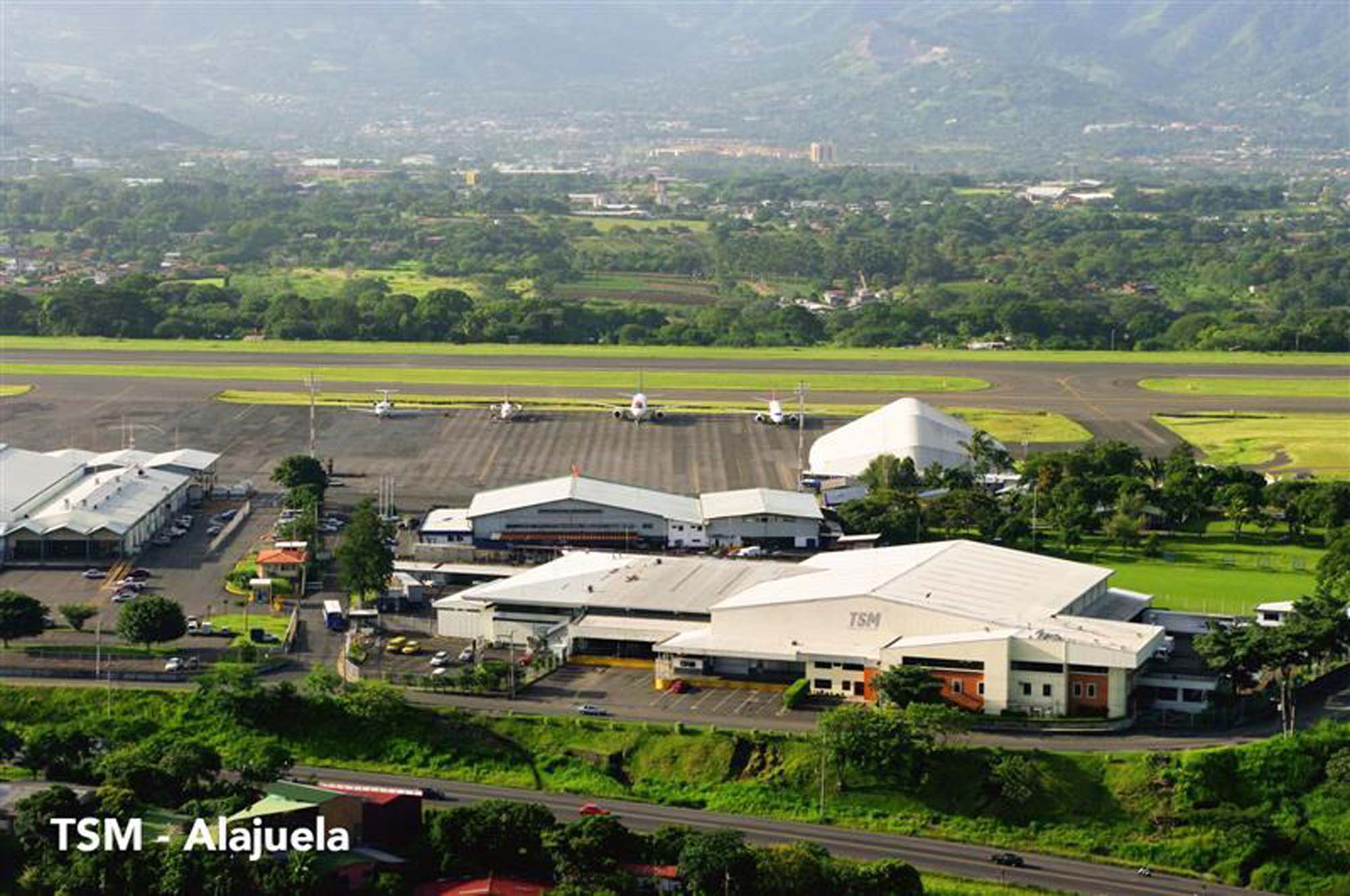 Vista aérea del edificio TSM Alajuela